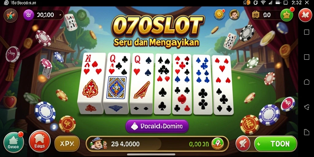 Screenshot gameplay seru dari 070SLOT pada permainan Domino.