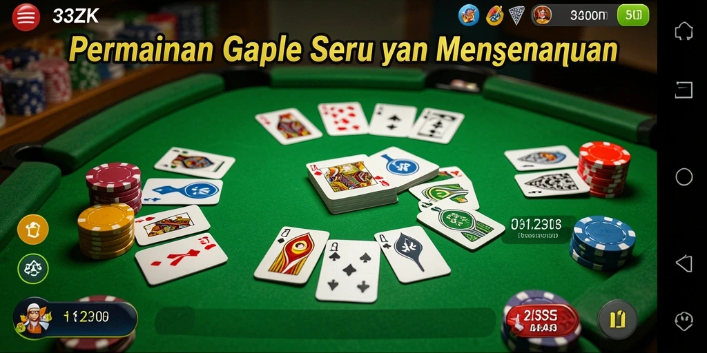 Tampilan menarik dari gameplay Gaple di 33ZK