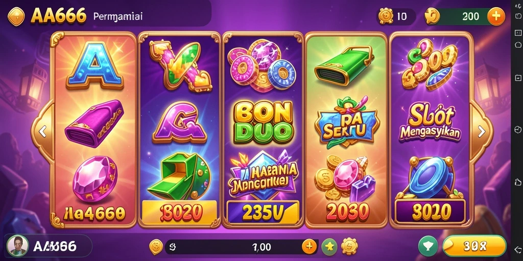 Tampilan menarik gameplay Slot dalam AA666.
