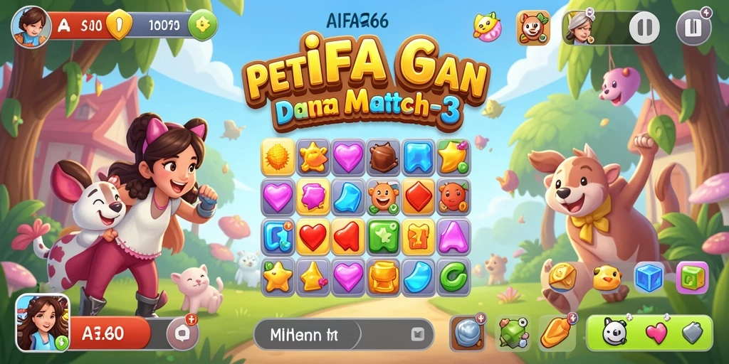 Screenshot menampilkan gameplay AIFA66 yang penuh warna dan menantang.