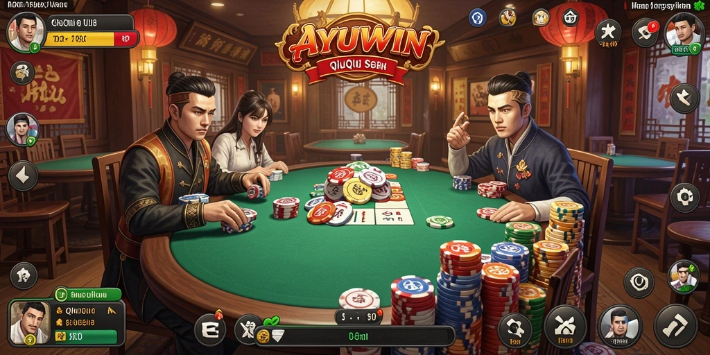 Tampilan gameplay AYUWIN yang penuh aksi QiuQiu.