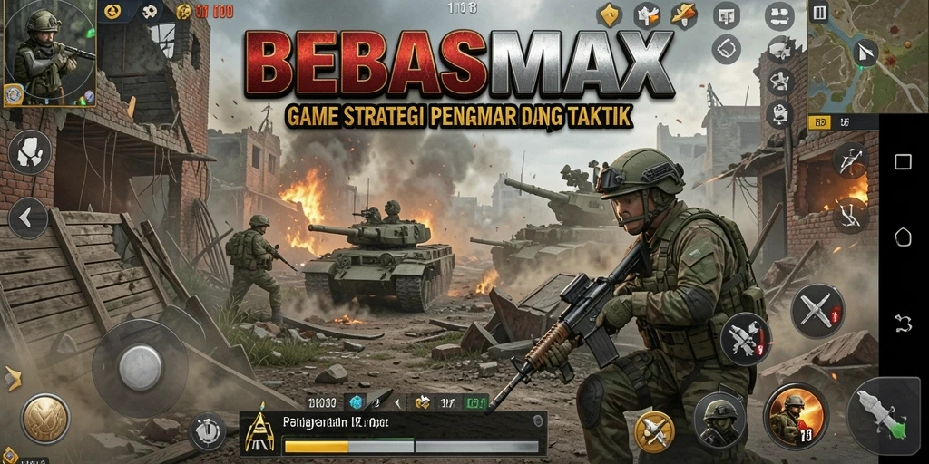 Tampilan gameplay menegangkan dalam BEBASMAX yang penuh strategi.