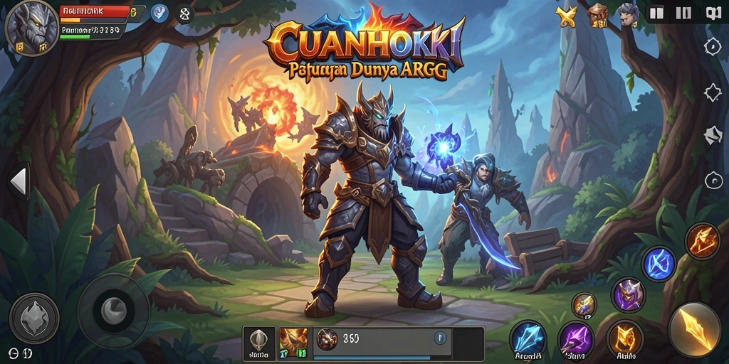 Tangkapan layar CUANHOKI menunjukkan aksi pertarungan yang intens dalam dunia ARPG.