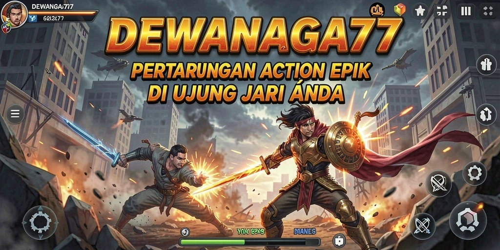 Tampilan gameplay mendebarkan di DEWANAGA77 dengan aksi pertarungan yang seru.