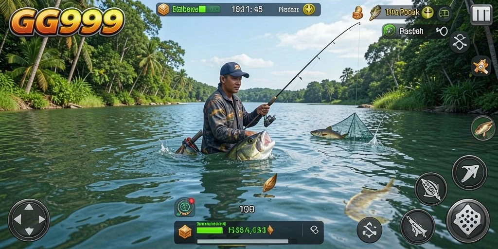 Gameplay seru GG999 dengan berbagai misi memancing.