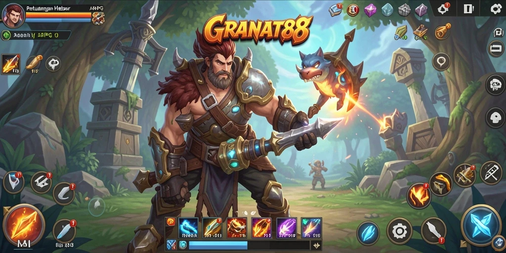 Tampilan gameplay epik dalam dunia petualangan ARPG.