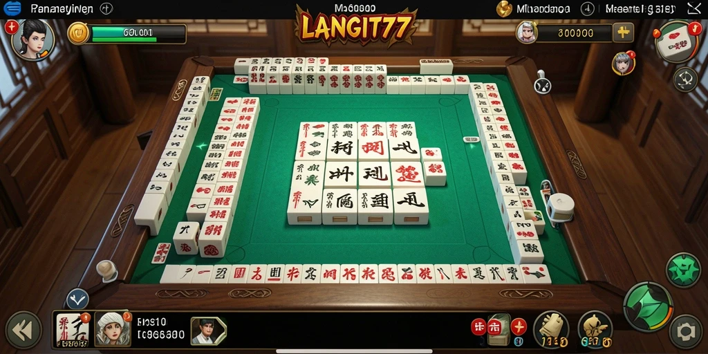 Tampilan permainan Mahjong yang menarik dan interaktif di LANGIT77.