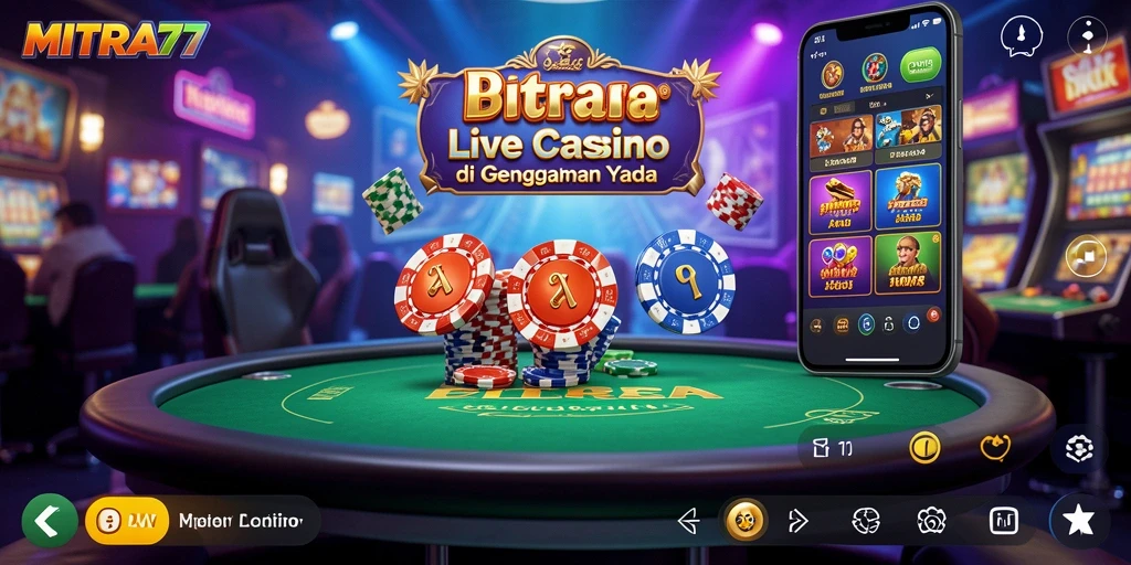 Tampilan permainan Live Casino menarik di MITRA77.