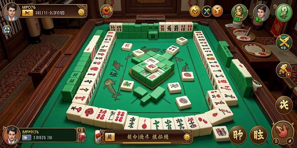 Screenshot MPO76 menampilkan gameplay Mahjong yang mengasyikkan.