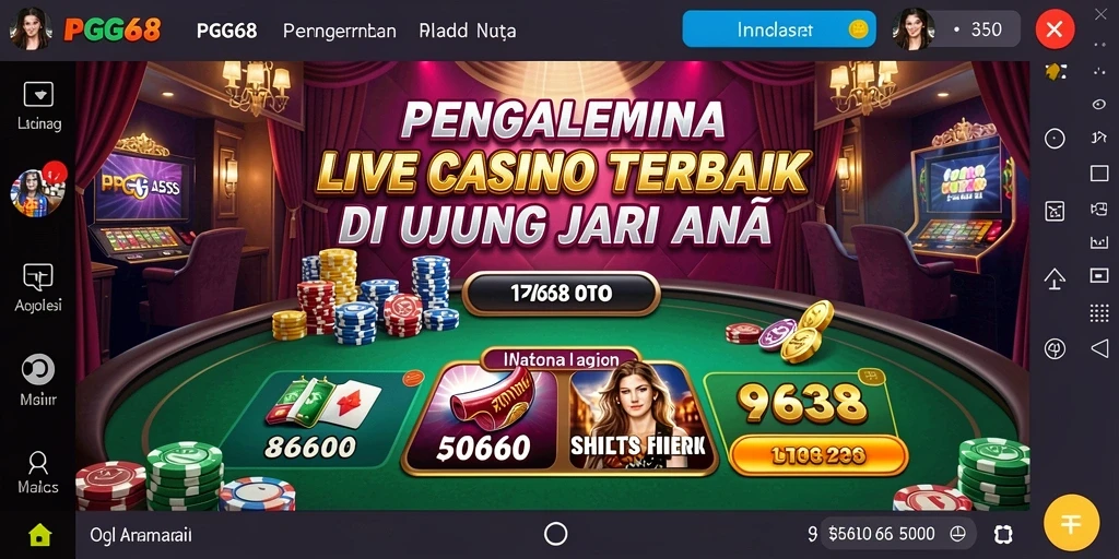Tampilan langsung permainan kasino dalam PGG68 yang menarik.