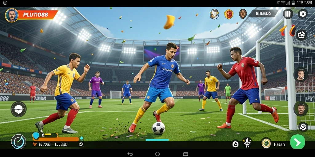 Screenshot dari gameplay olahraga yang seru dan interaktif.