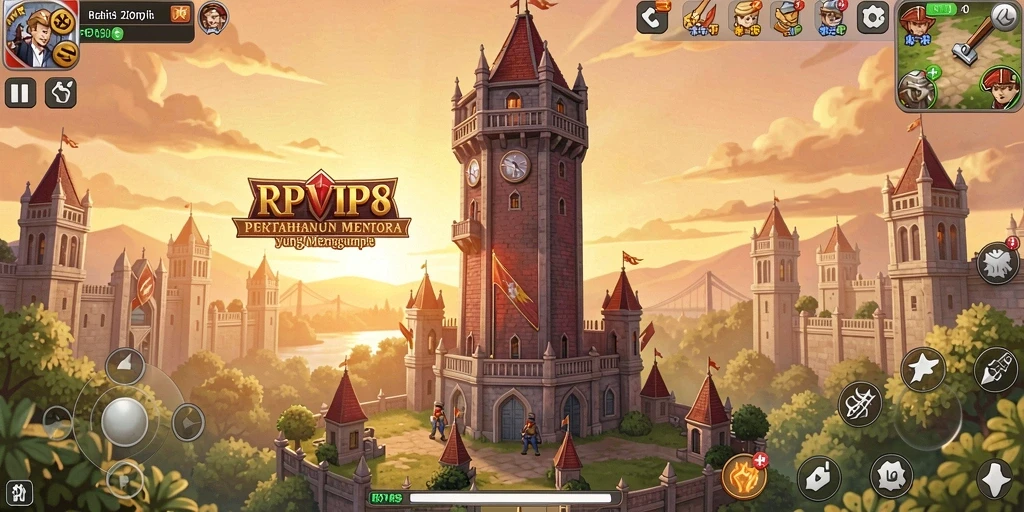 Tampilan gameplay menarik dari RPVIP8 dalam pertarungan Tower Defense.